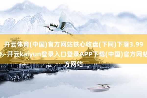 开云体育(中国)官方网站铁心收盘(下同)下落3.99%-开云kaiyun登录入口登录APP下载(中国)官方网站