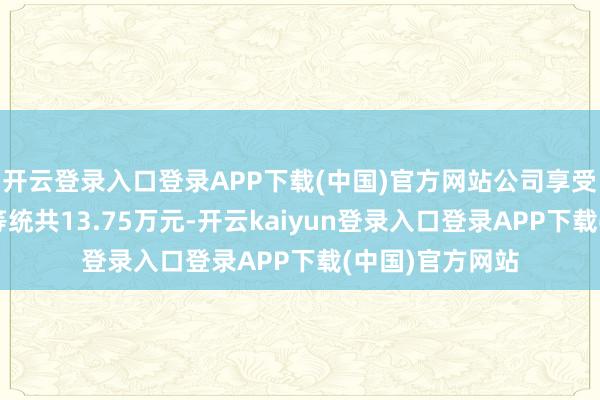 开云登录入口登录APP下载(中国)官方网站公司享受关系税费优惠等统共13.75万元-开云kaiyun登录入口登录APP下载(中国)官方网站